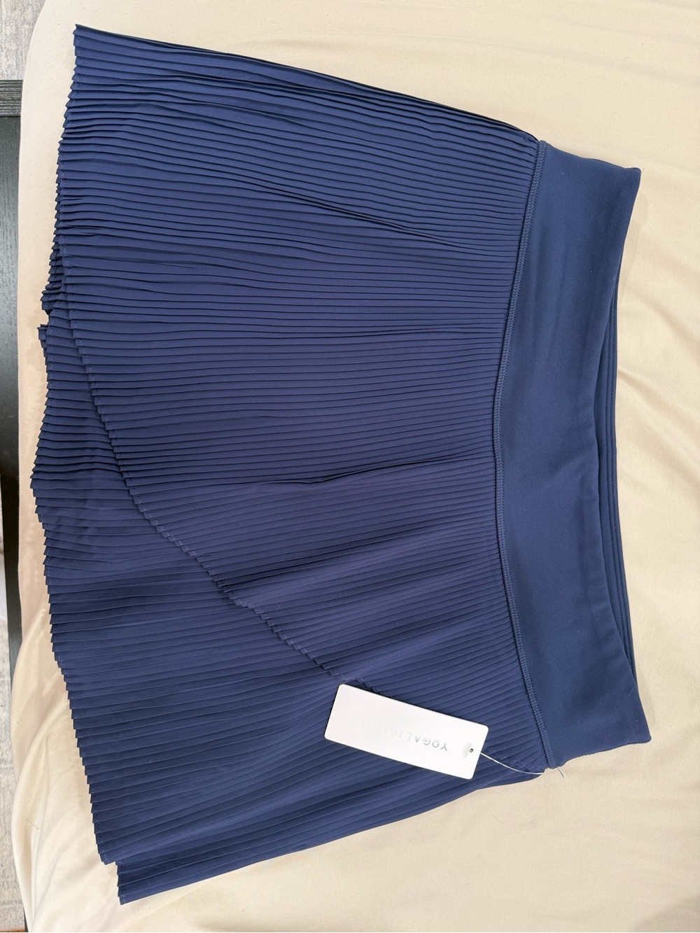 Yogalicious Navy Asymmetrical Pleated Skirt with Built In Shorts
